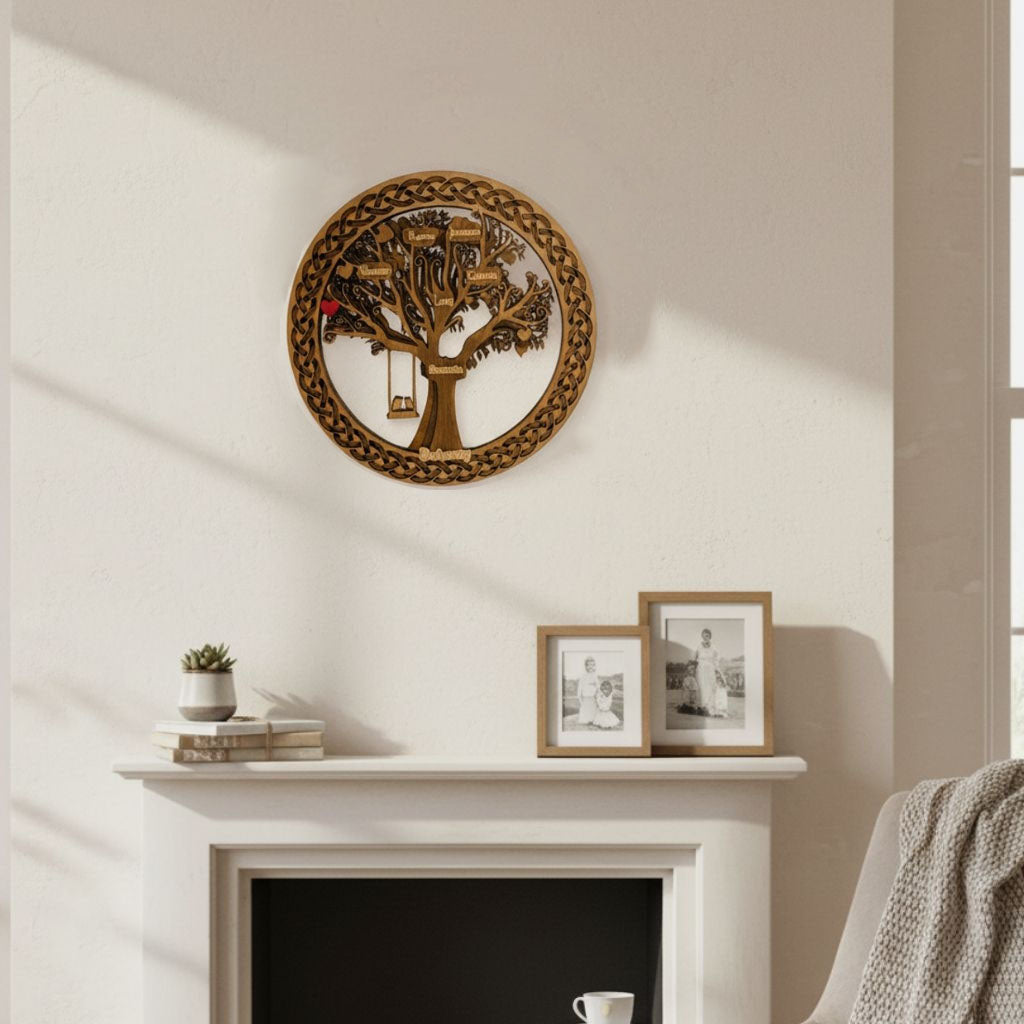 Personalised Family Tree Wall Art – Celtic Knot Design