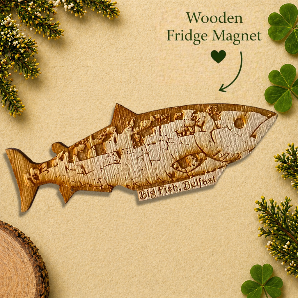 Big Fish Belfast Wooden Fridge Magnet