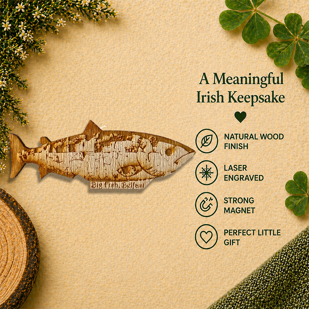 Big Fish Belfast Wooden Fridge Magnet