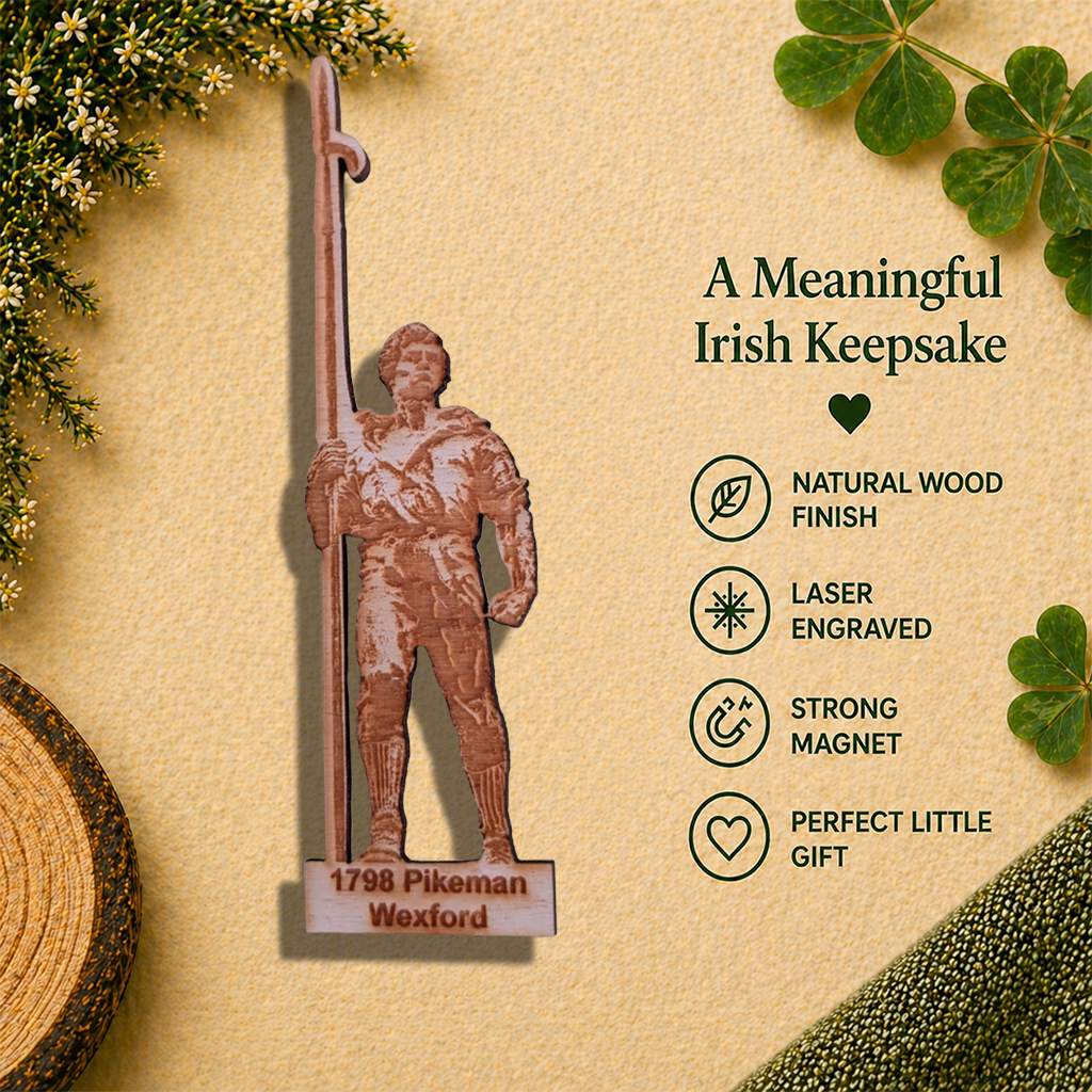 1798 Pikeman Wexford Wooden Fridge Magnet