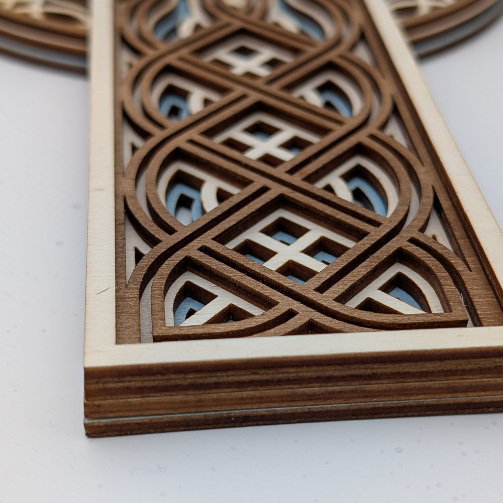 Layered Celtic Cross Wall Art