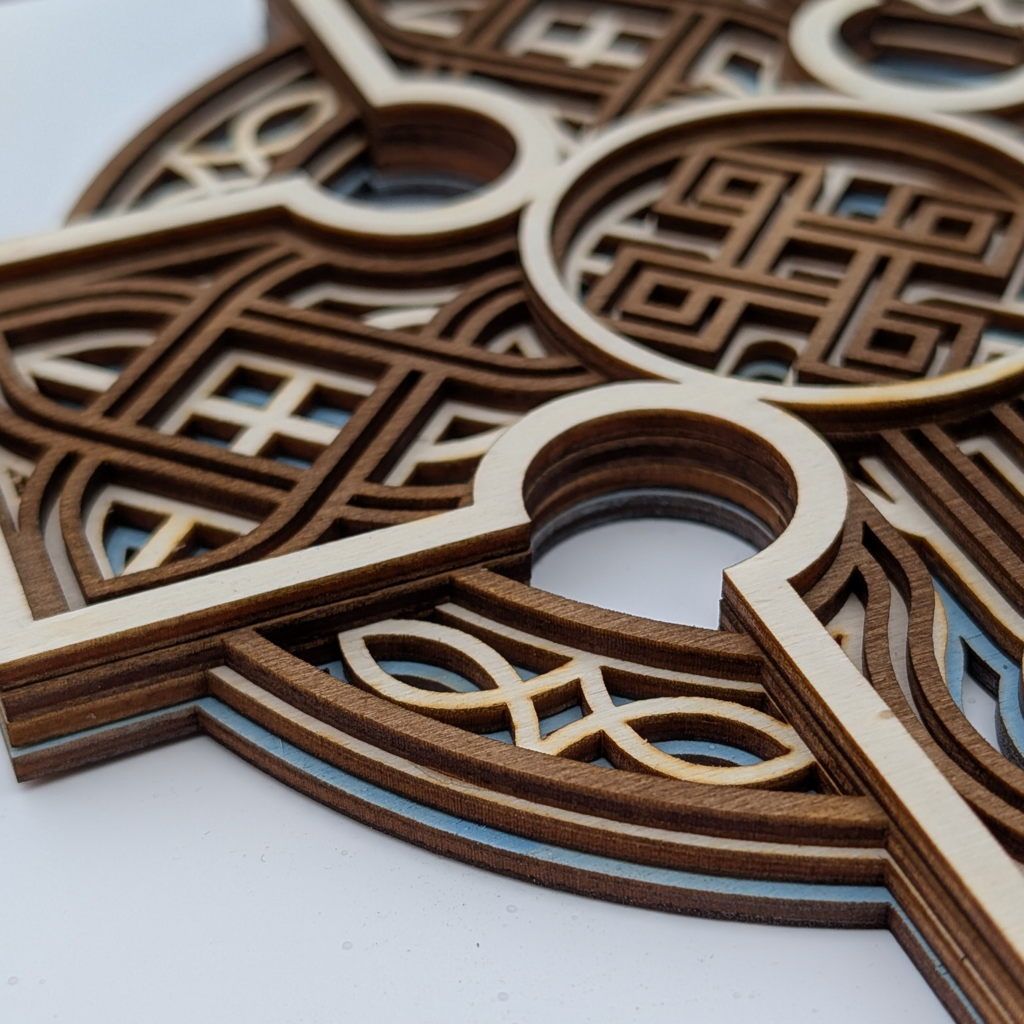 Layered Celtic Cross Wall Art