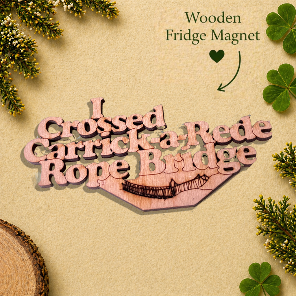 Carrick-a-Rede Rope Bridge Wooden Fridge Magnet
