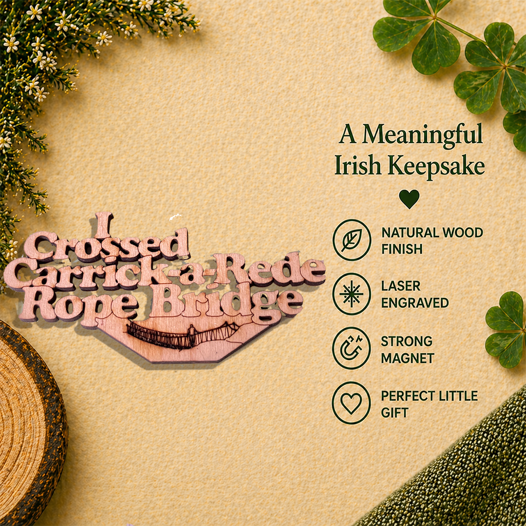 Carrick-a-Rede Rope Bridge Wooden Fridge Magnet