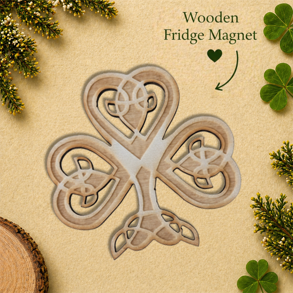 Laser Cut Celtic Shamrock Magnet