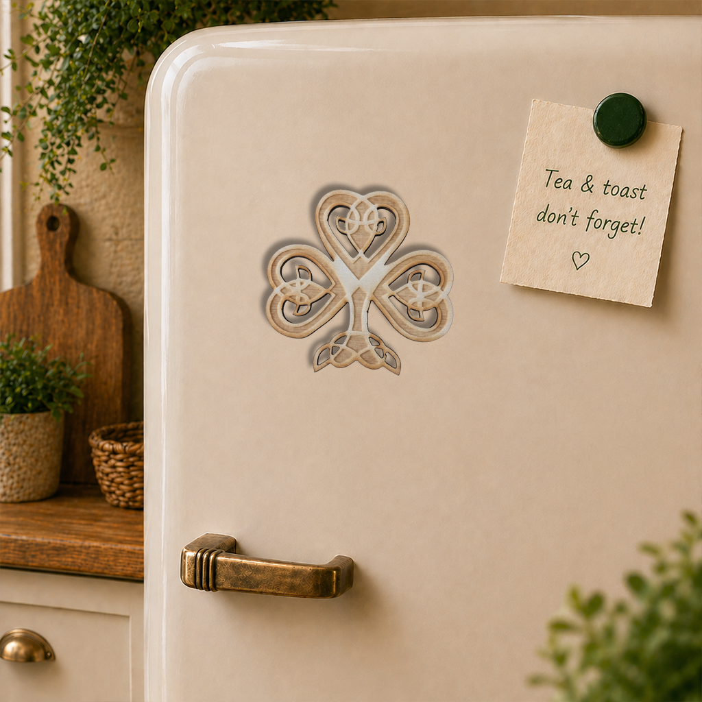Laser Cut Celtic Shamrock Magnet