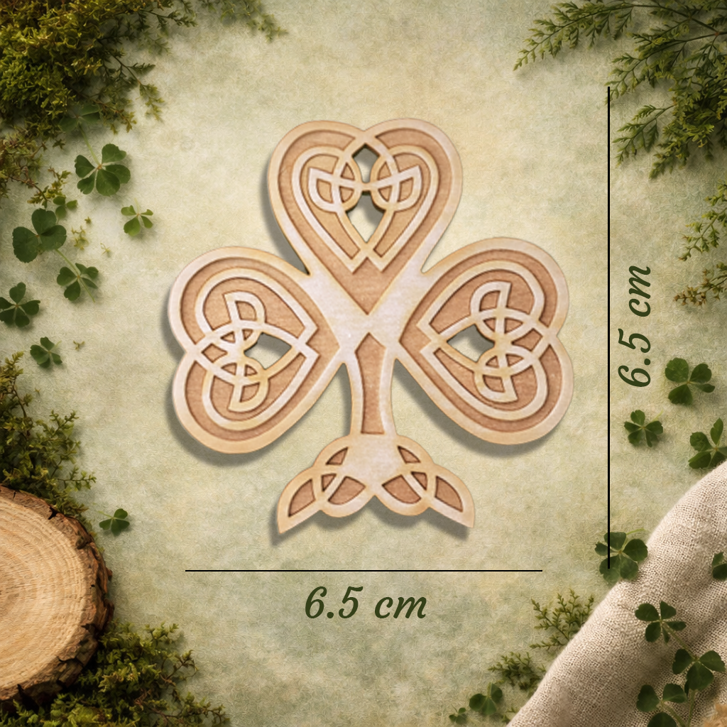 Laser Engraved Celtic Shamrock Magnet