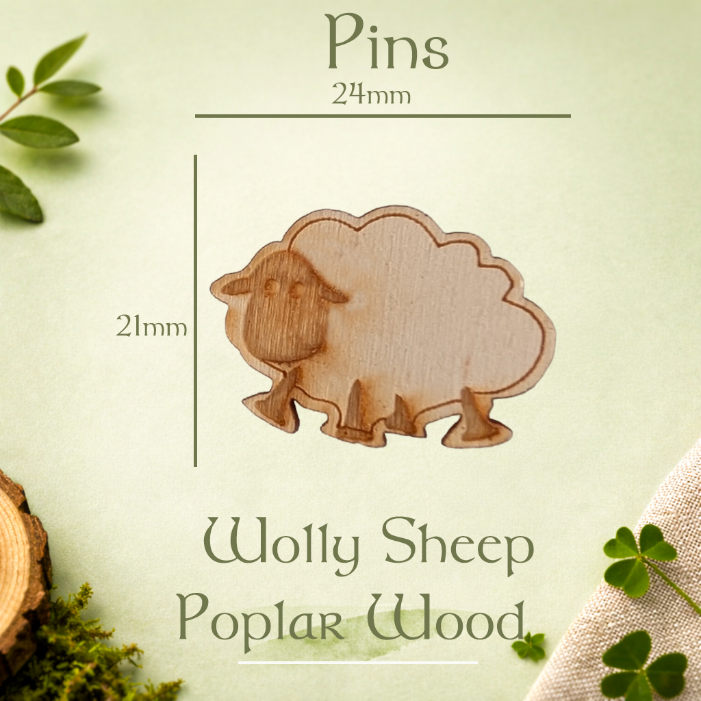Poplar Wood Sheep Pin – A Little Irish Charm