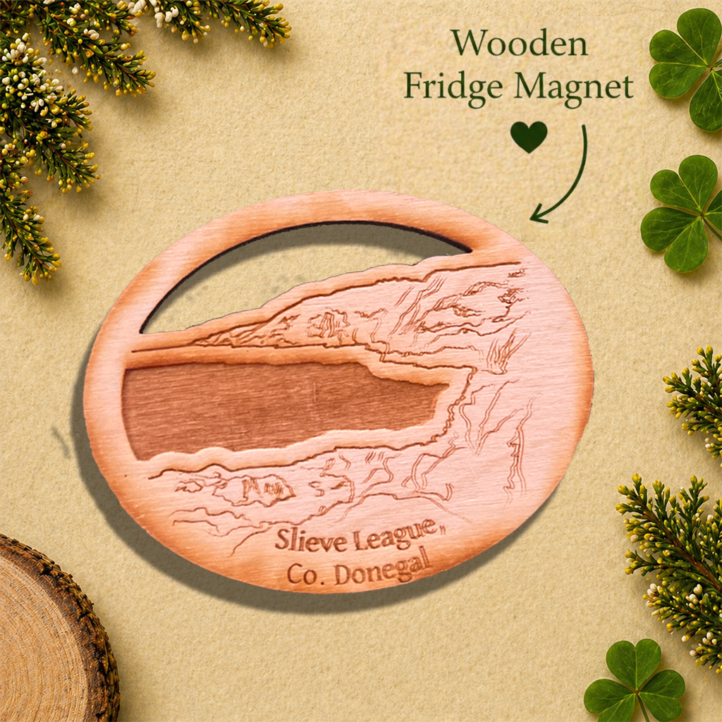 Slieve League Cliffs Wooden Fridge Magnet