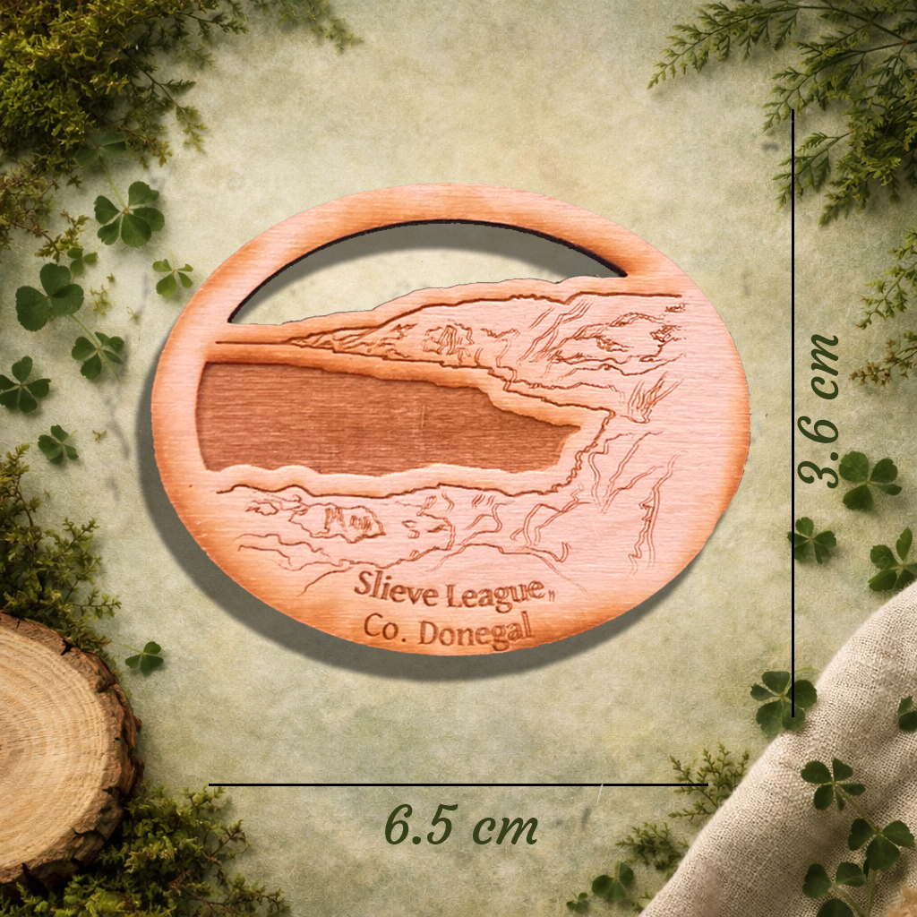 Slieve League Cliffs Wooden Fridge Magnet