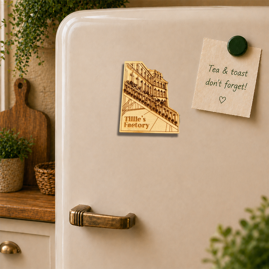 Tillie’s Factory Wooden Fridge Magnet