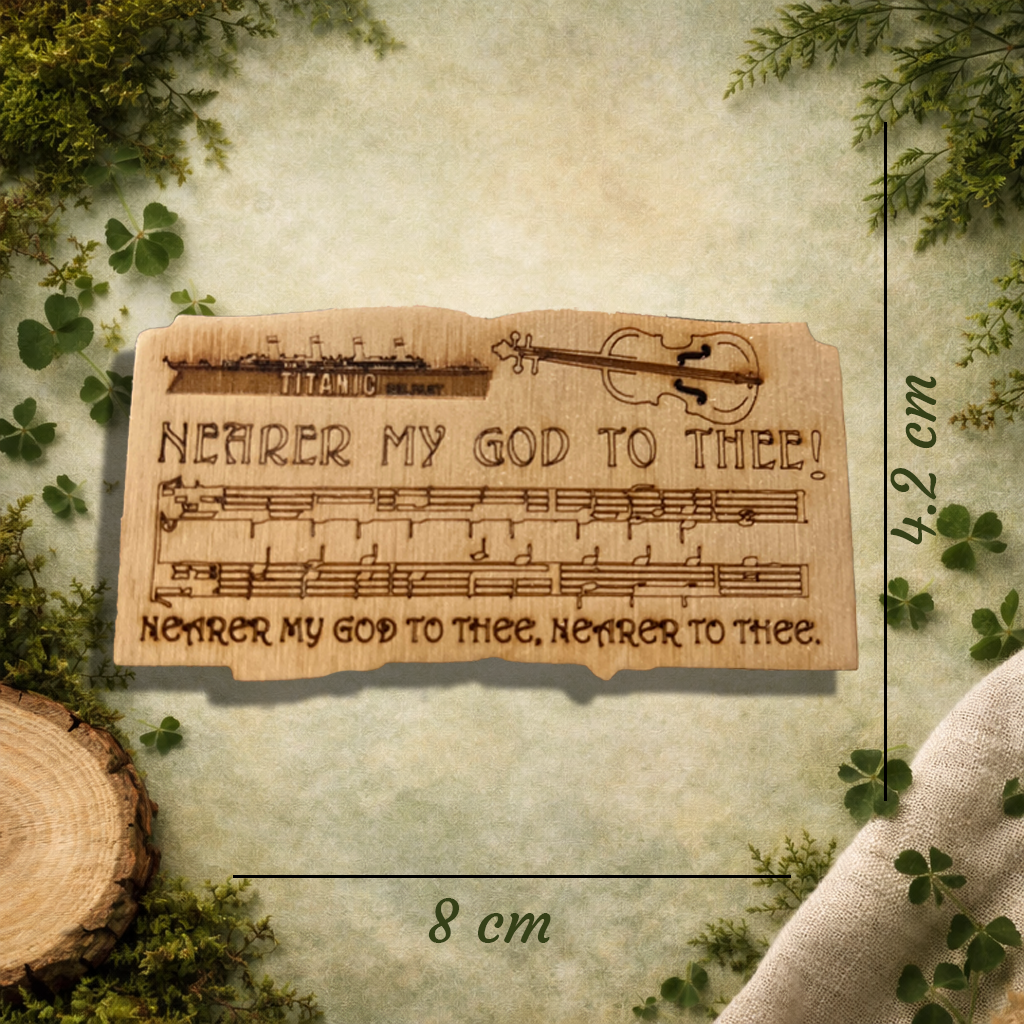 Titanic “Nearer My God to Thee” Wooden Fridge Magnet