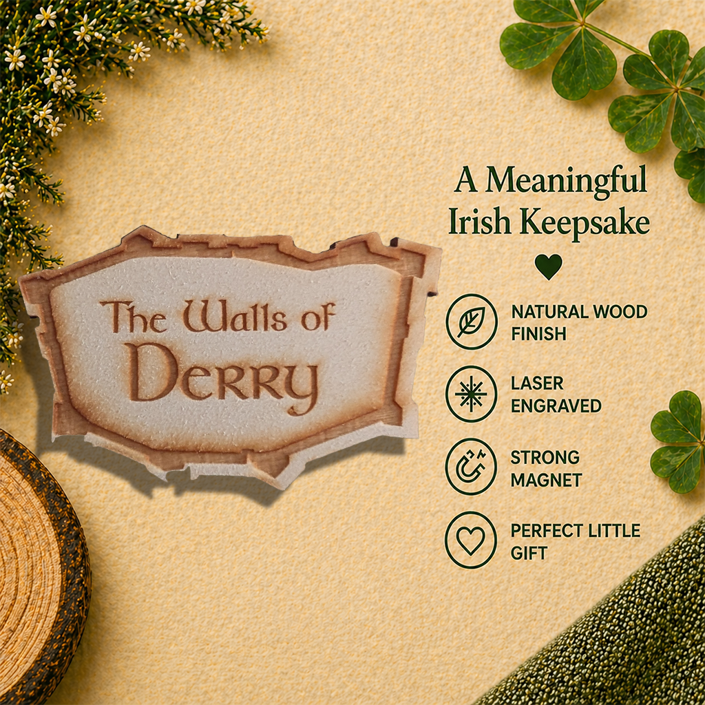 The Walls of Derry Wooden Fridge Magnet