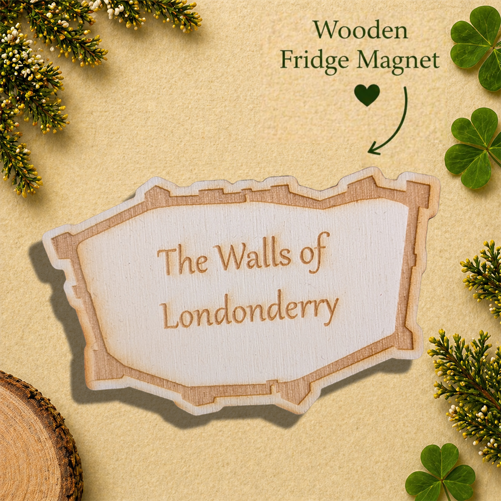 The Walls of Londonderry Wooden Fridge Magnet