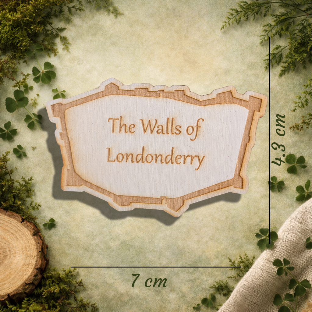 The Walls of Londonderry Wooden Fridge Magnet
